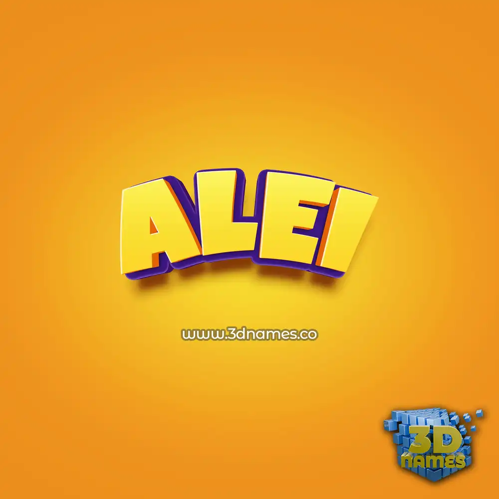 alei in Orange Toon style - 3D name wallpaper