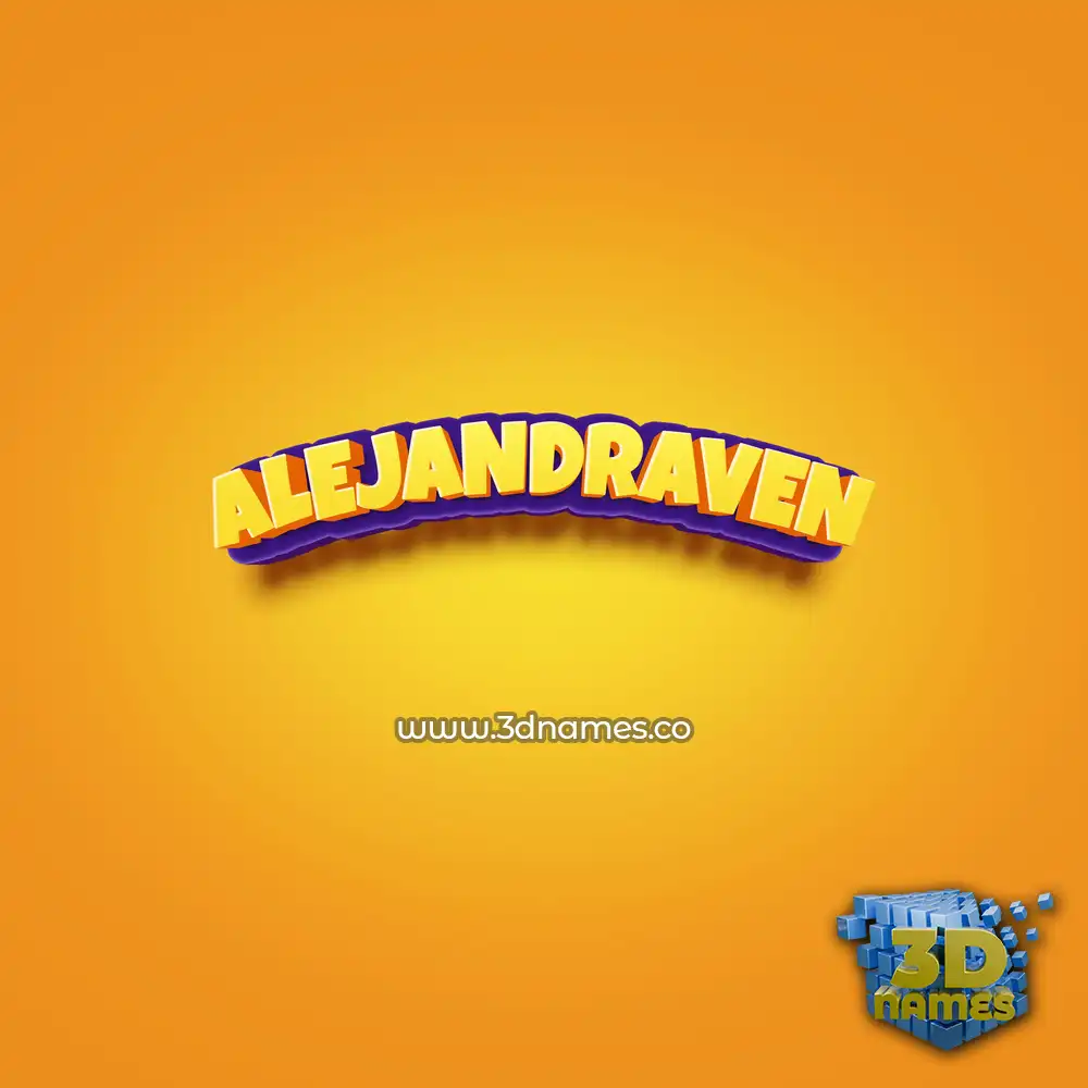 alejandraven in Orange Toon style - 3D name wallpaper