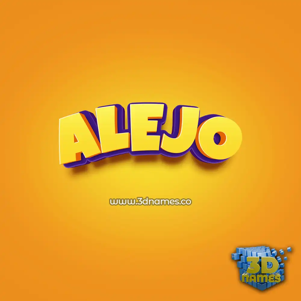 alejo in Orange Toon style - 3D name wallpaper