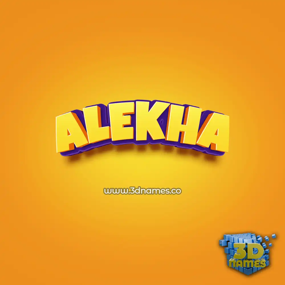 alekha in Orange Toon style - 3D name wallpaper