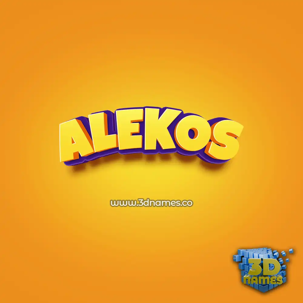 alekos in Orange Toon style - 3D name wallpaper