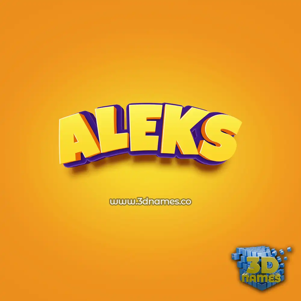 aleks in Orange Toon style - 3D name wallpaper