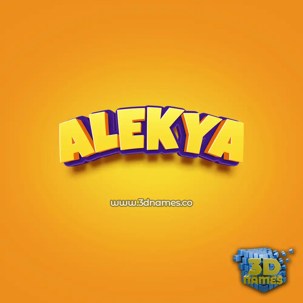 alekya in Orange Toon style - 3D name wallpaper