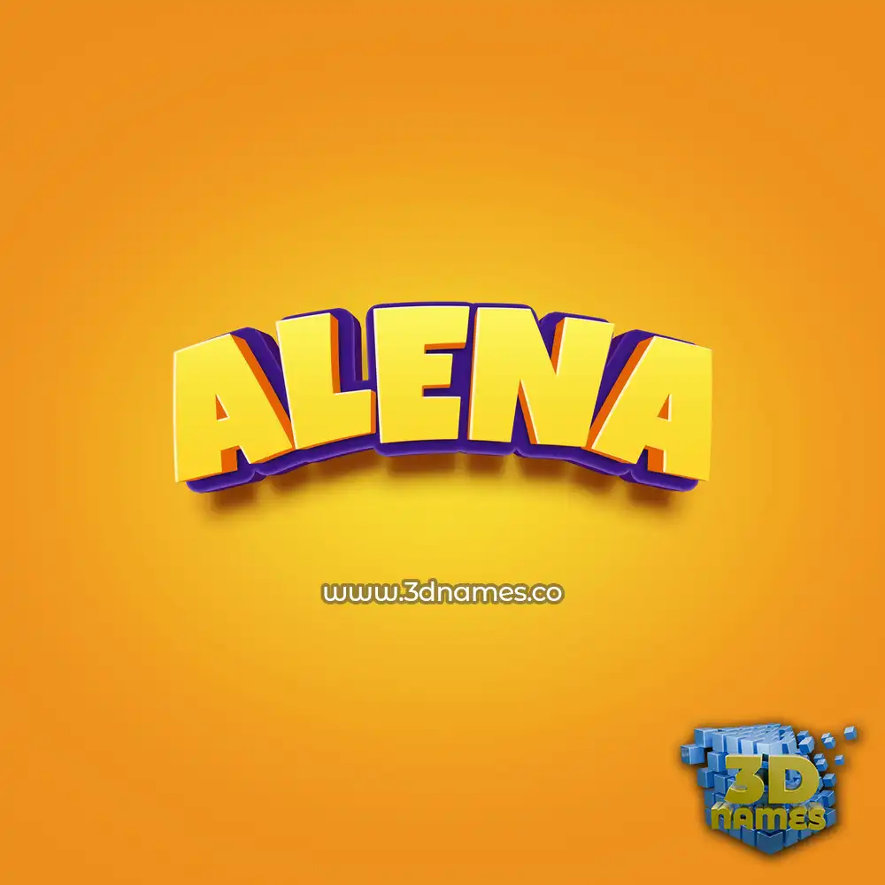 alena in Orange Toon style - 3D name wallpaper