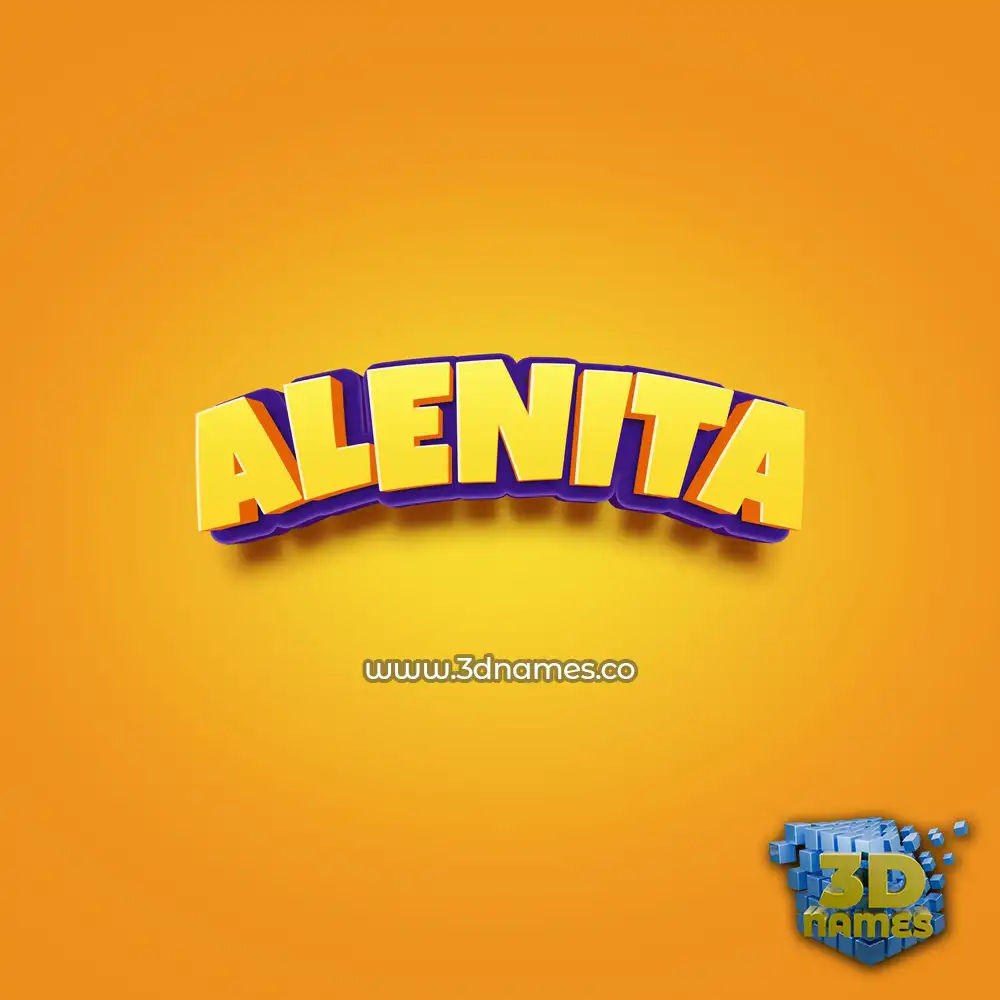 alenita in Orange Toon style - 3D name wallpaper