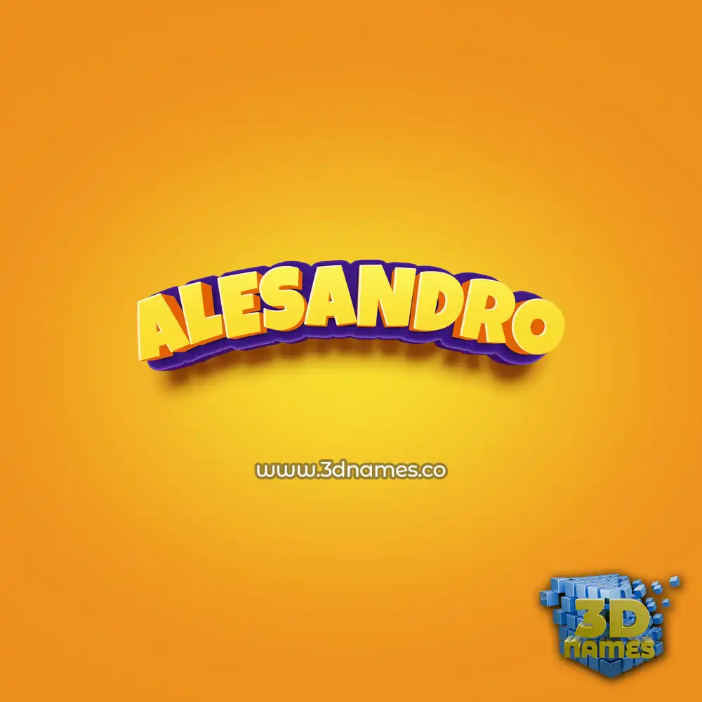 alesandro in Orange Toon style - 3D name wallpaper
