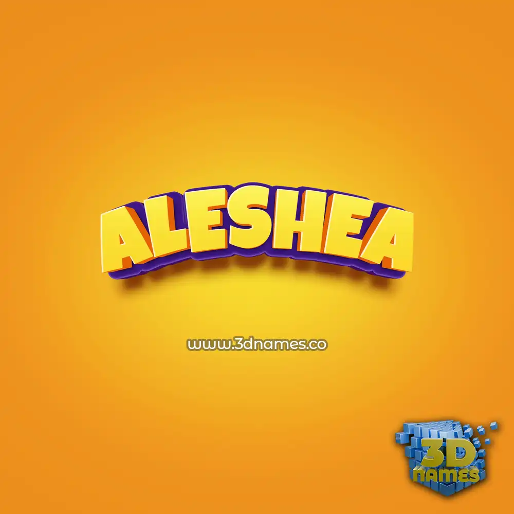 aleshea in Orange Toon style - 3D name wallpaper