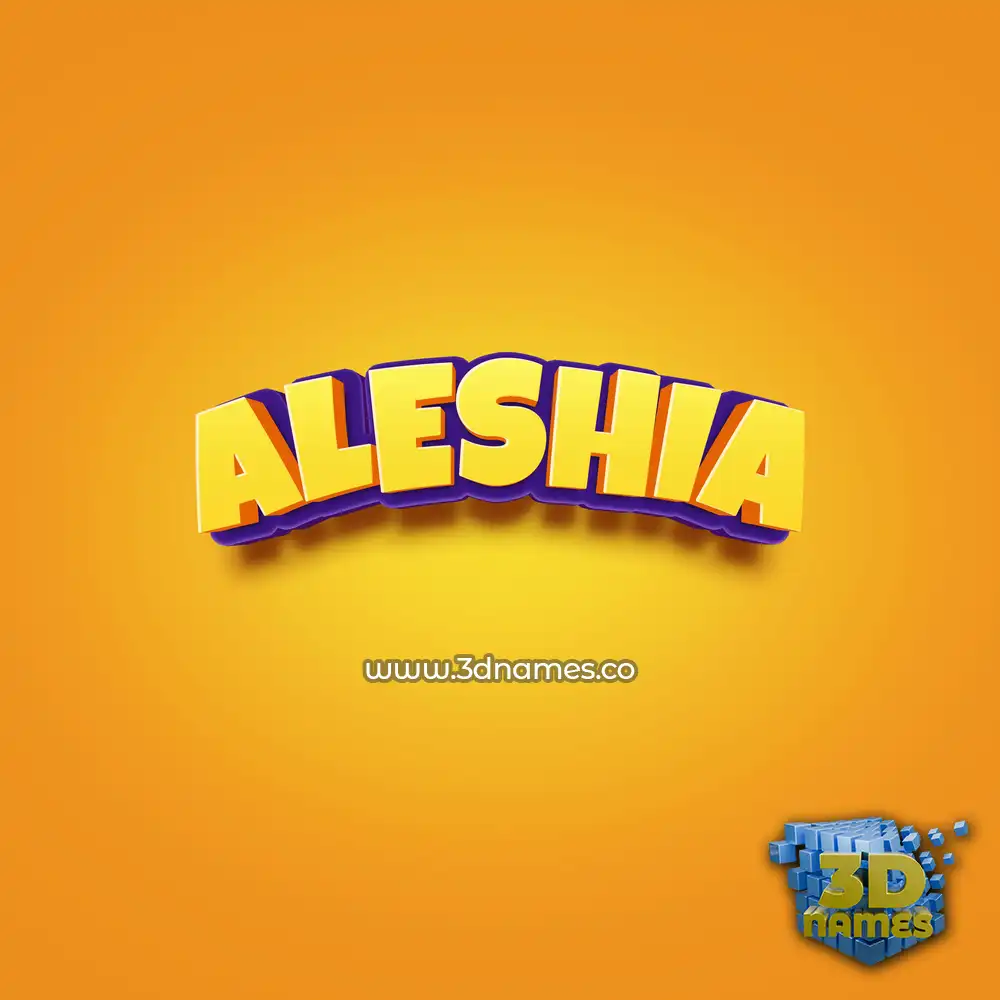 aleshia in Orange Toon style - 3D name wallpaper