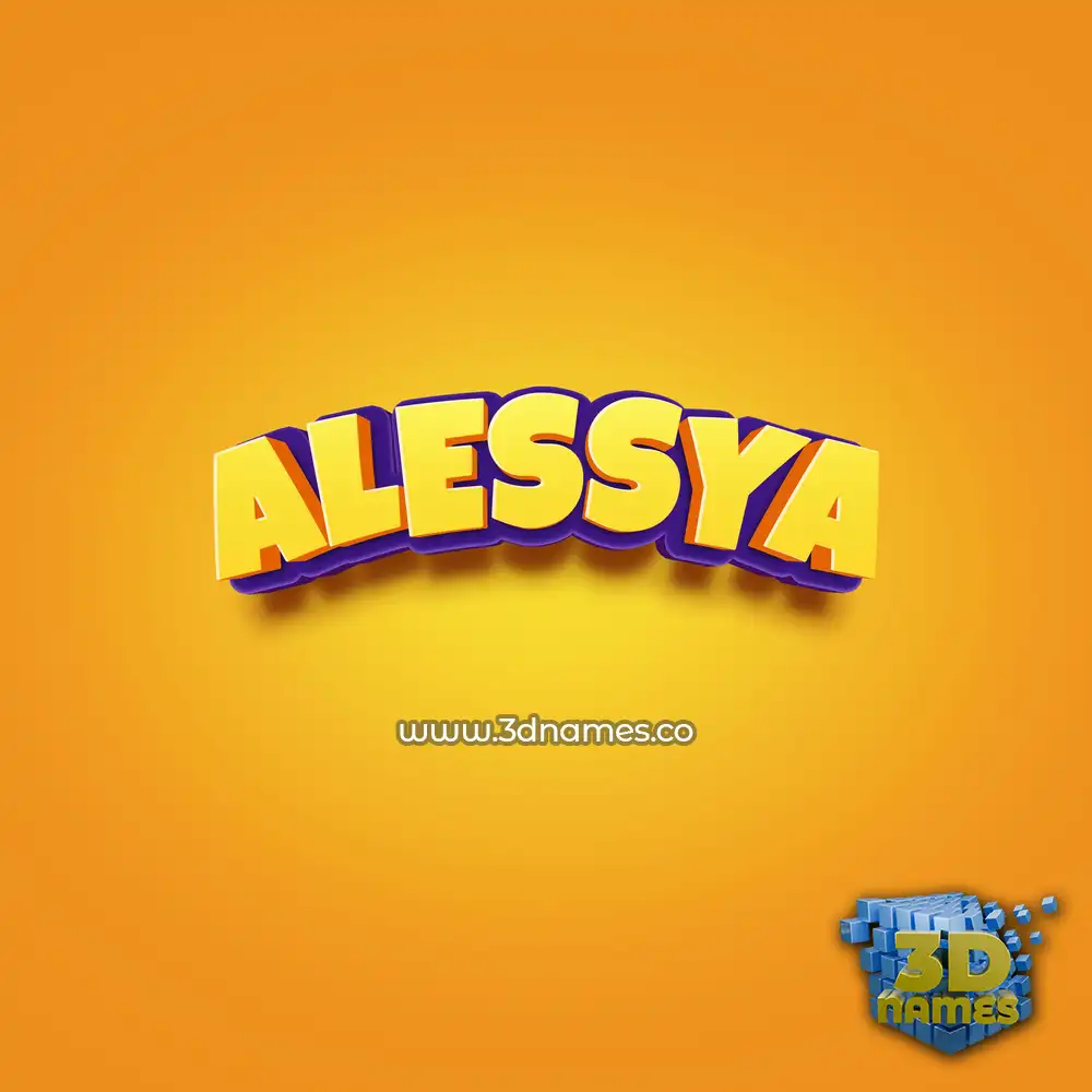 alessya in Orange Toon style - 3D name wallpaper