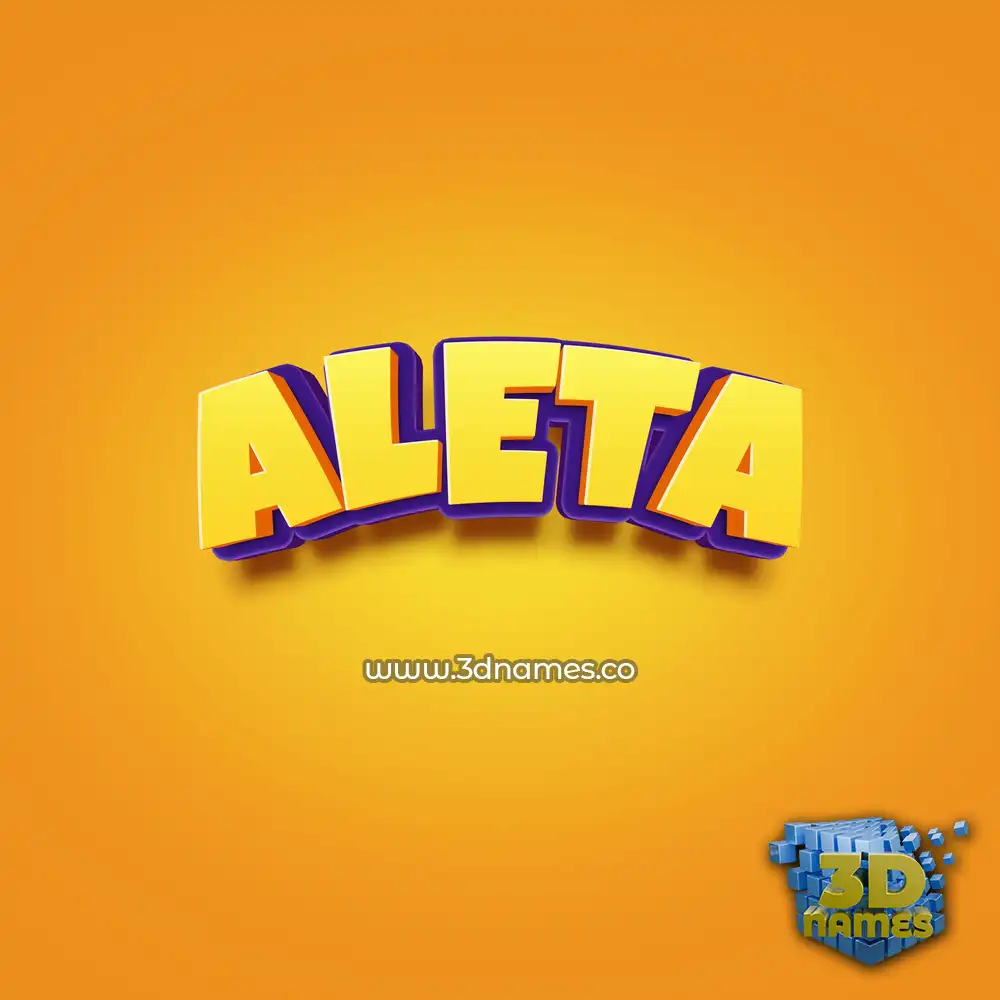aleta in Orange Toon style - 3D name wallpaper