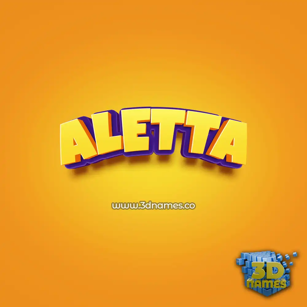 aletta in Orange Toon style - 3D name wallpaper
