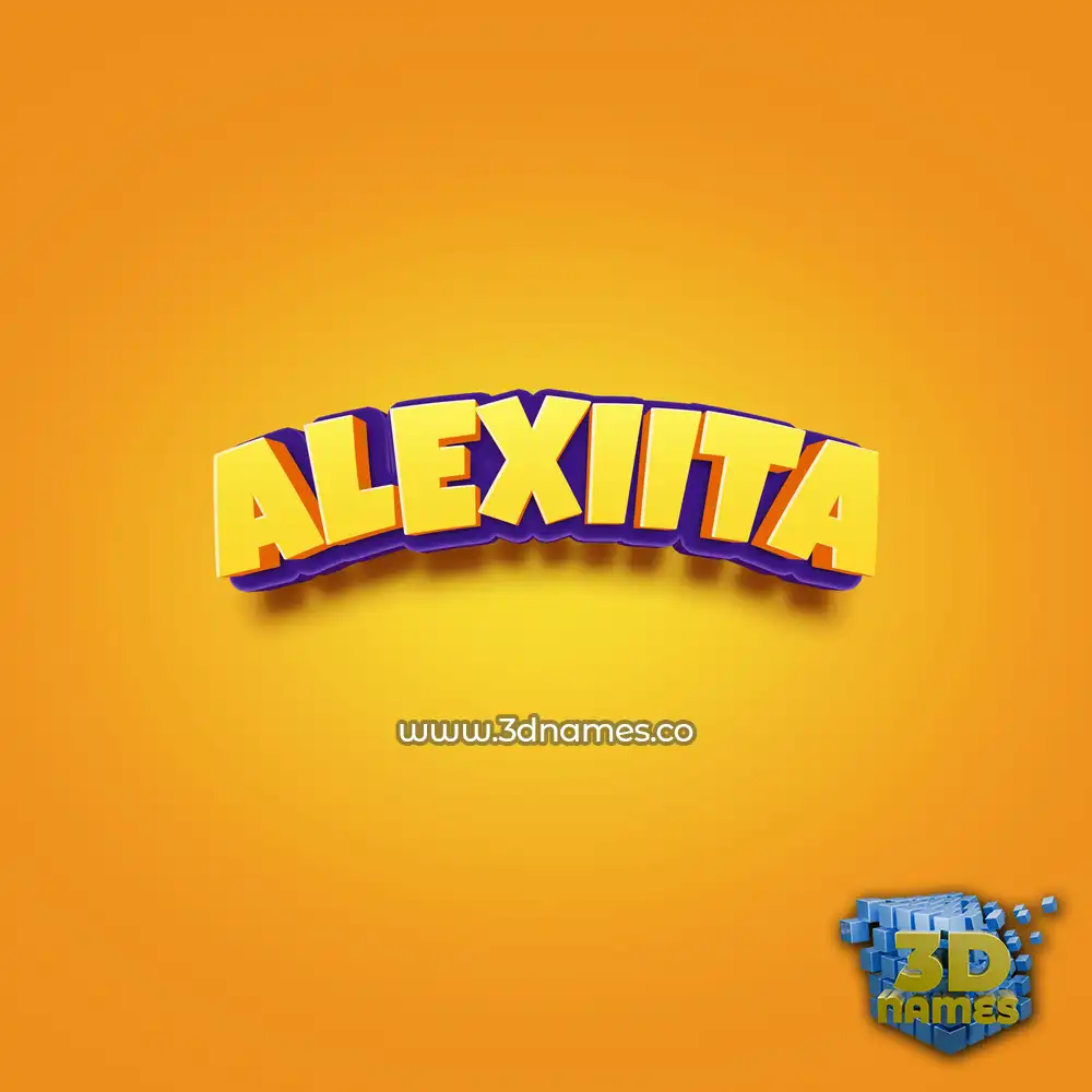 alexiita in Orange Toon style - 3D name wallpaper