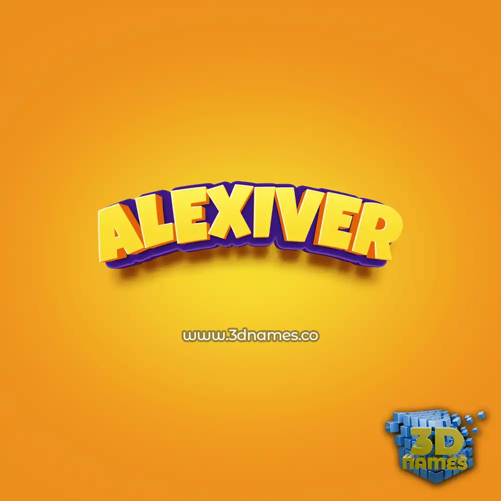 alexiver in Orange Toon style - 3D name wallpaper