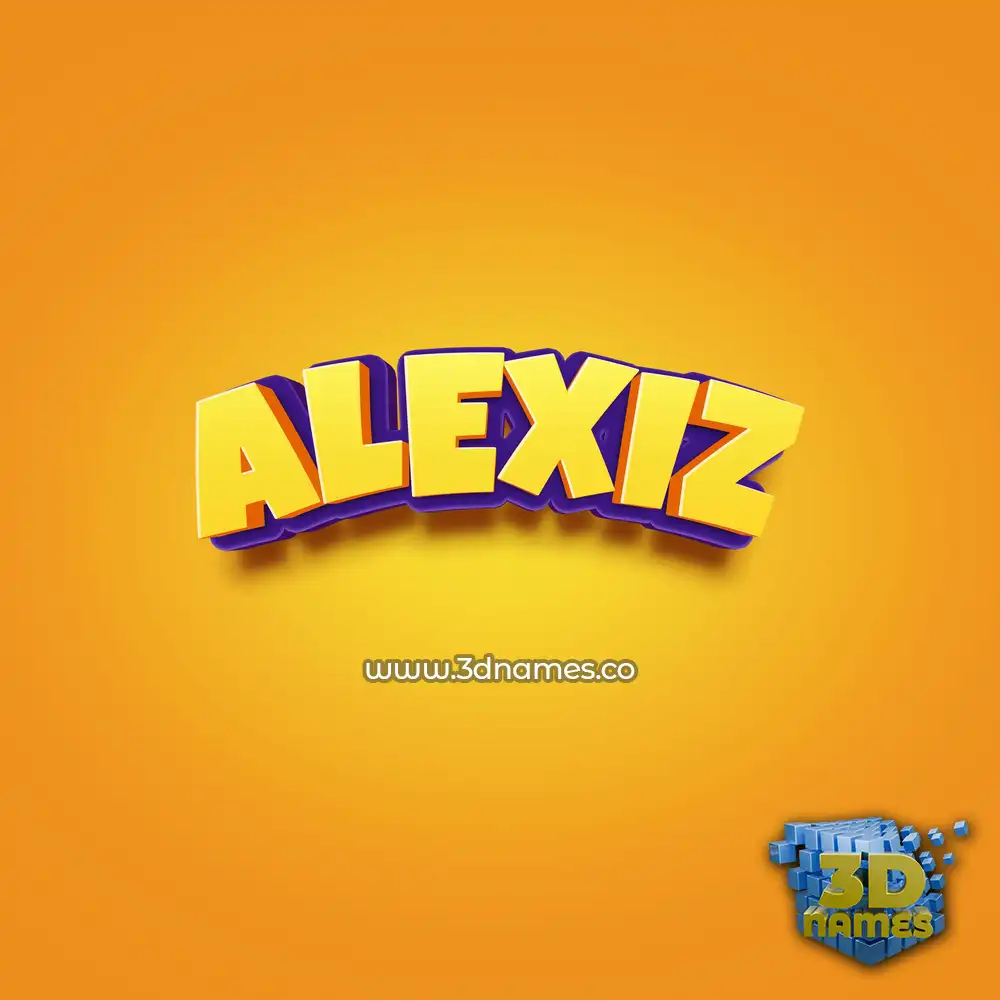 alexiz in Orange Toon style - 3D name wallpaper