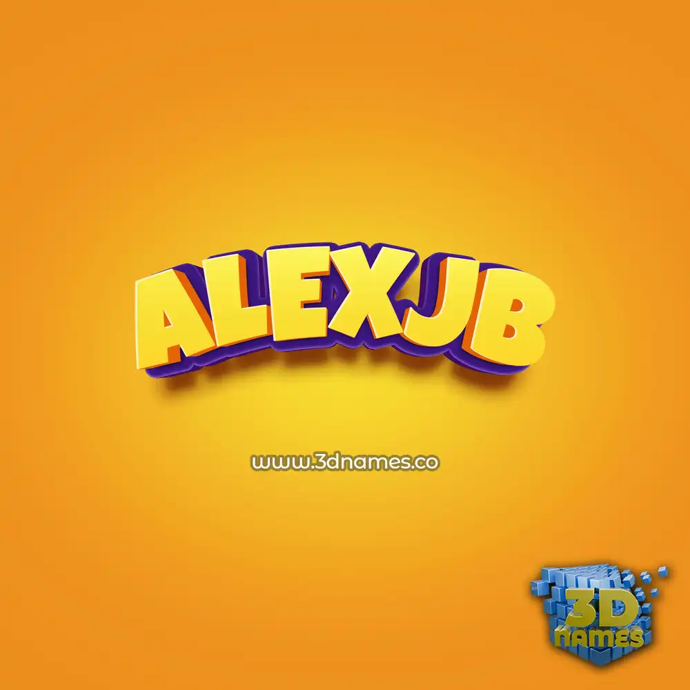 alexjb in Orange Toon style - 3D name wallpaper