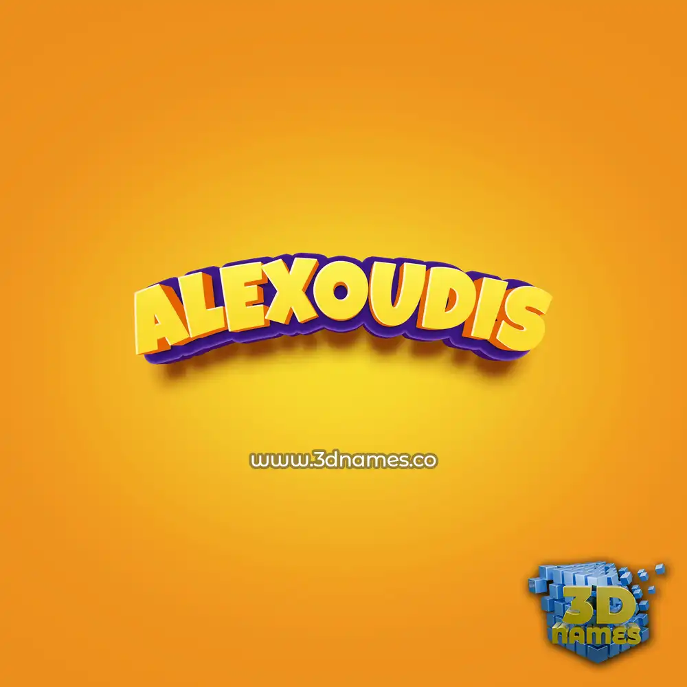 alexoudis in Orange Toon style - 3D name wallpaper