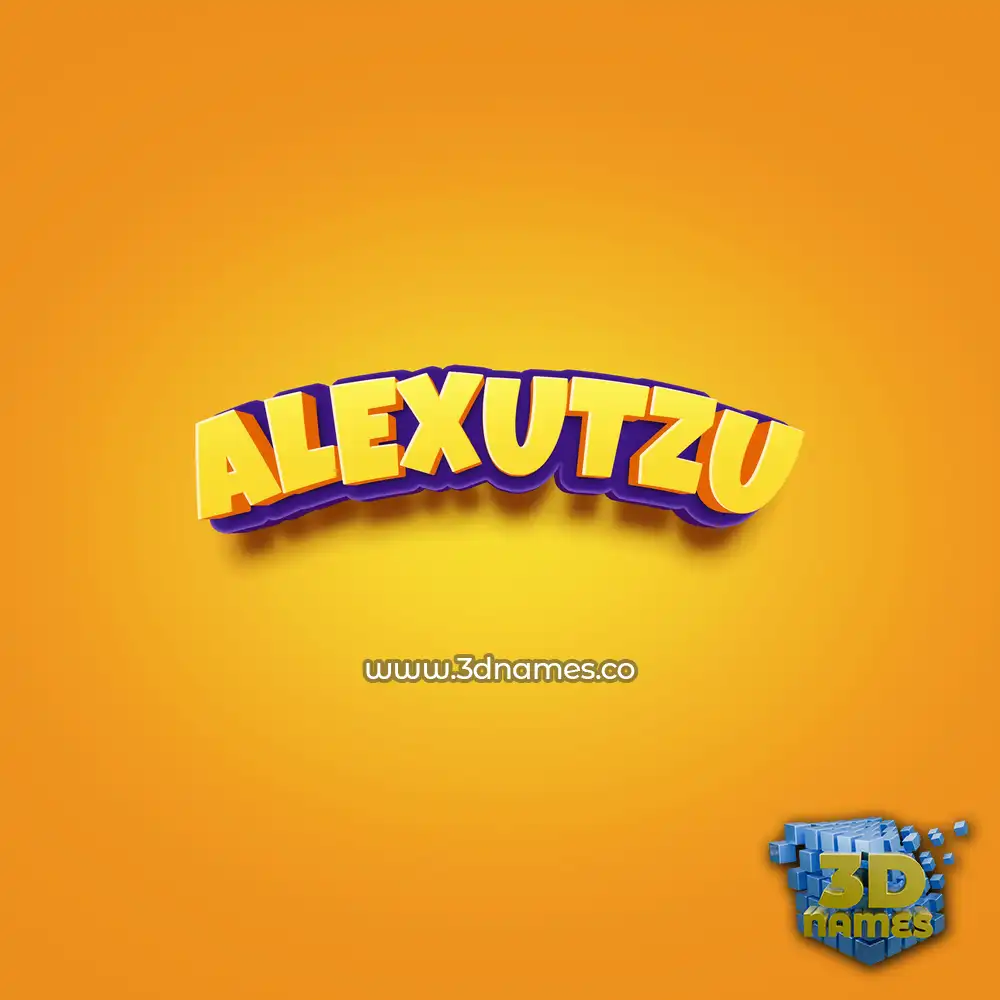 alexutzu in Orange Toon style - 3D name wallpaper