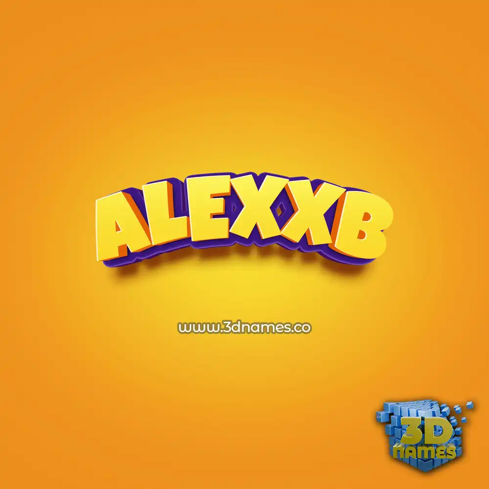 alexxb in Orange Toon style - 3D name wallpaper