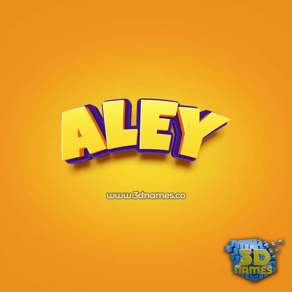 aley in Orange Toon style - 3D name wallpaper