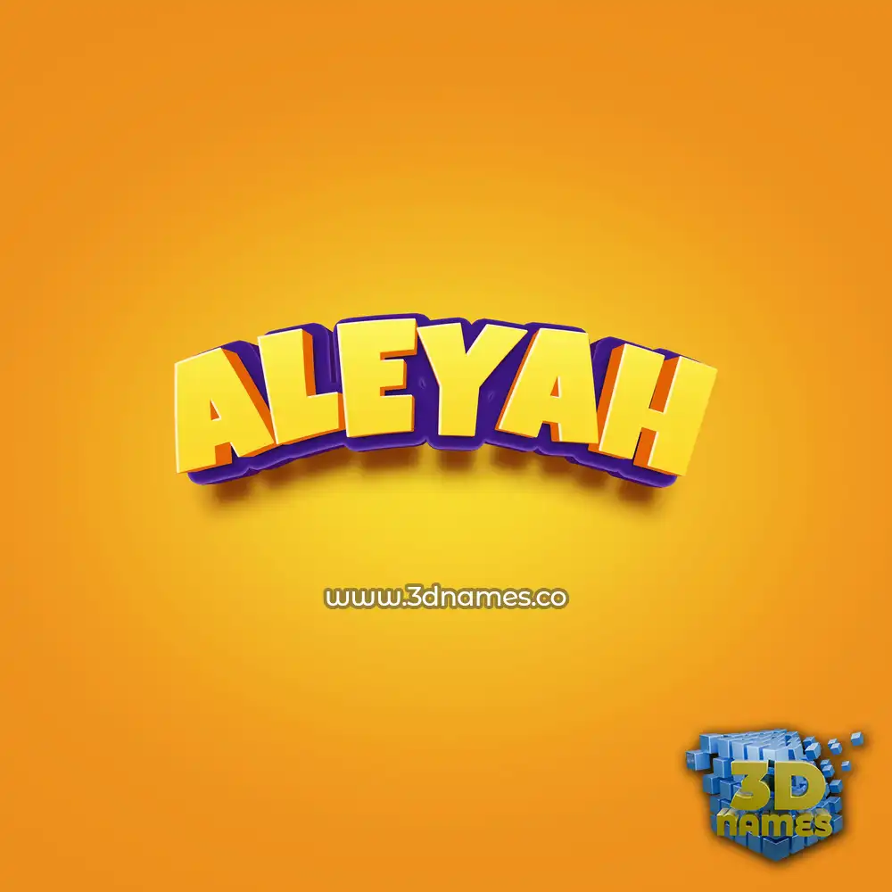 aleyah in Orange Toon style - 3D name wallpaper