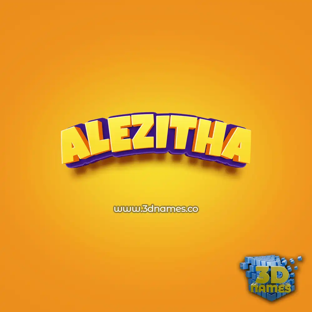 alezitha in Orange Toon style - 3D name wallpaper