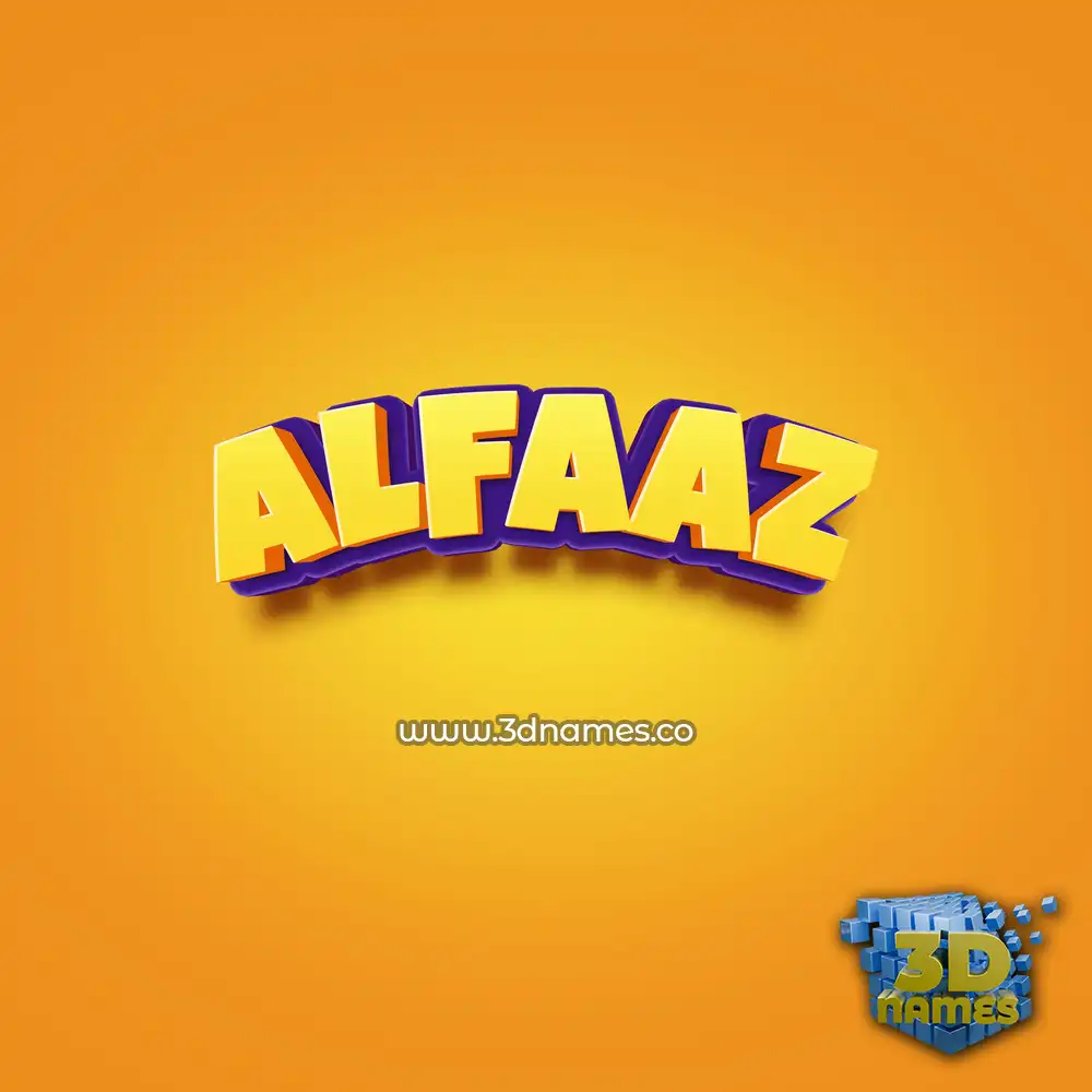 alfaaz in Orange Toon style - 3D name wallpaper