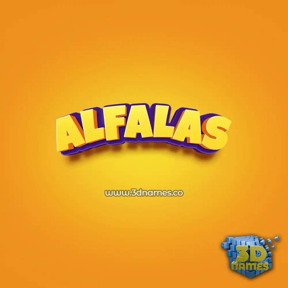 alfalas in Orange Toon style - 3D name wallpaper
