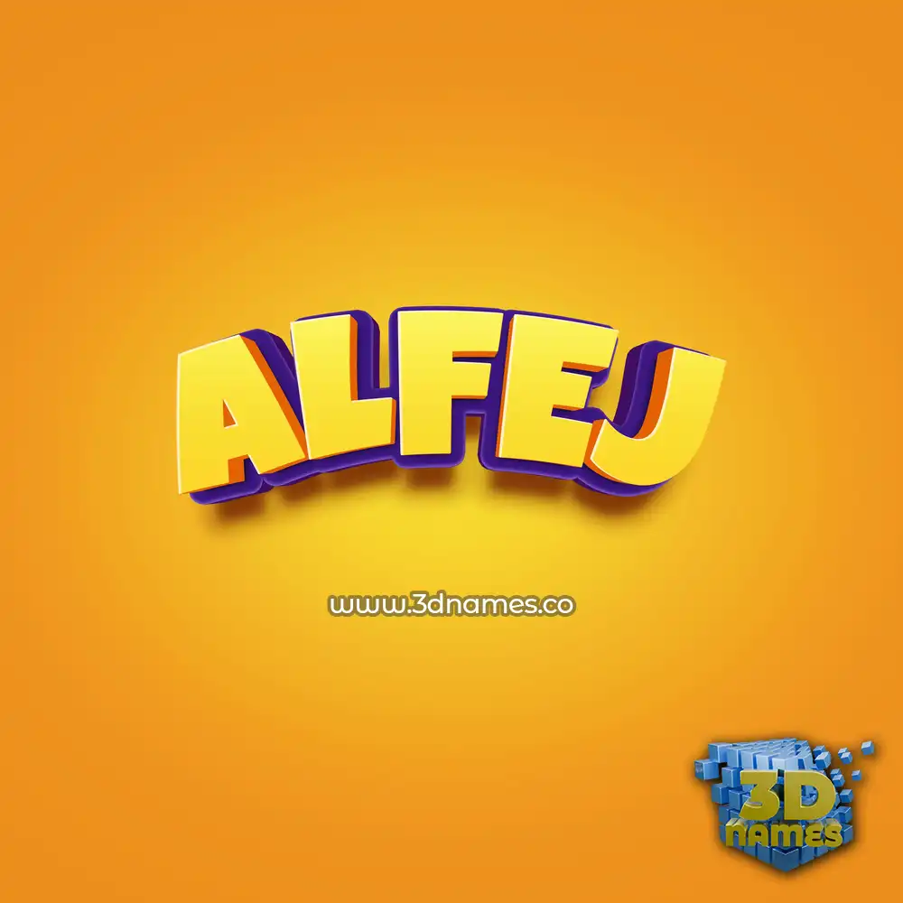 alfej in Orange Toon style - 3D name wallpaper