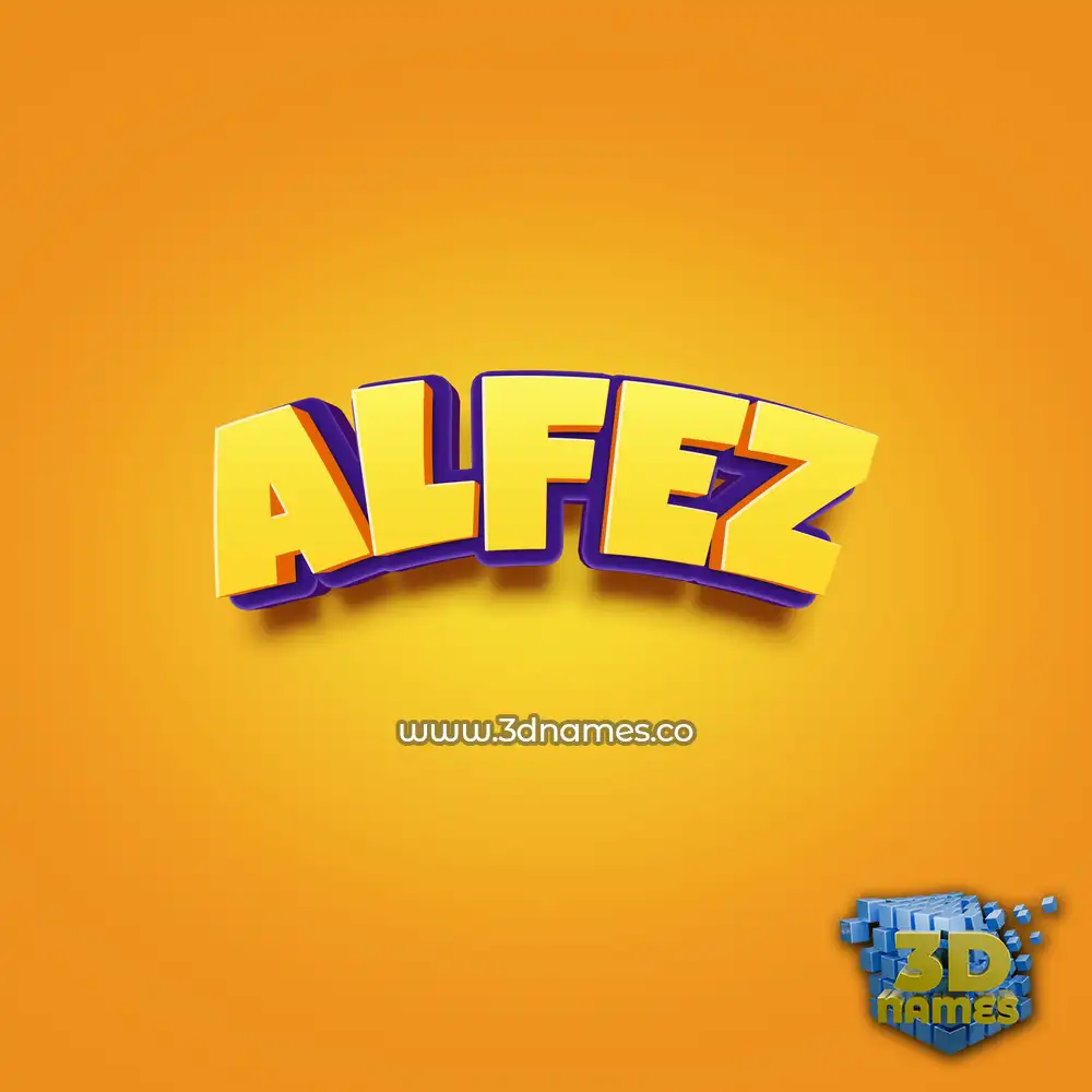 alfez in Orange Toon style - 3D name wallpaper