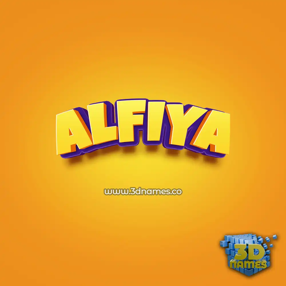 alfiya in Orange Toon style - 3D name wallpaper