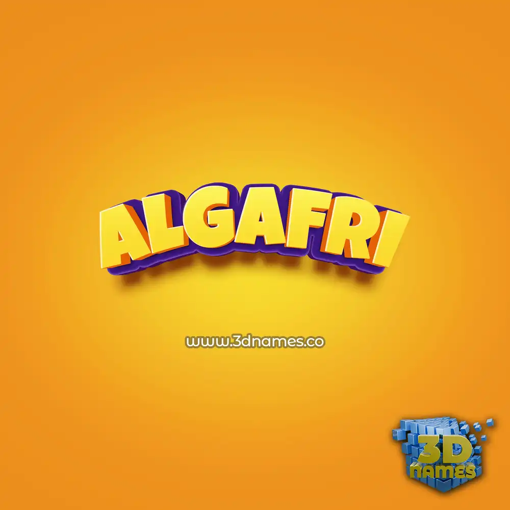 algafri in Orange Toon style - 3D name wallpaper