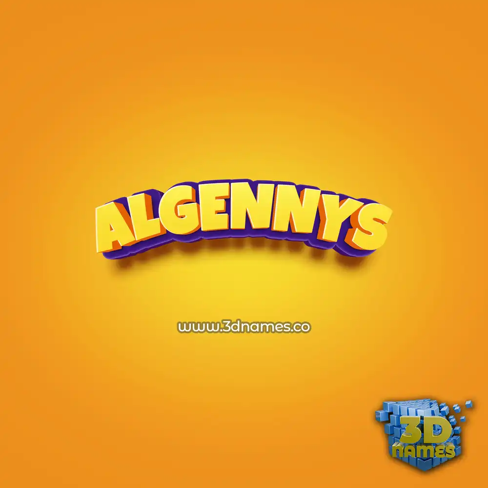 algennys in Orange Toon style - 3D name wallpaper