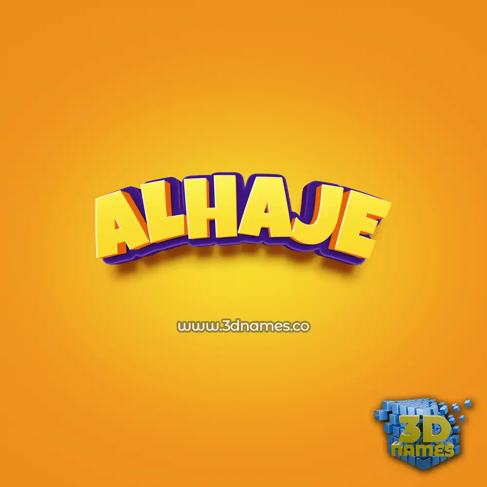 alhaje in Orange Toon style - 3D name wallpaper