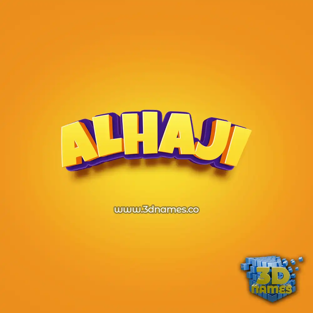 alhaji in Orange Toon style - 3D name wallpaper