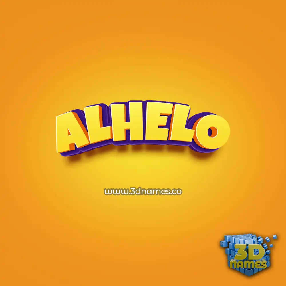 alhelo in Orange Toon style - 3D name wallpaper