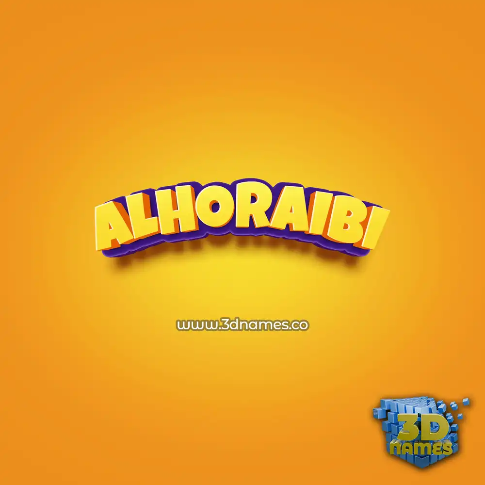 alhoraibi in Orange Toon style - 3D name wallpaper