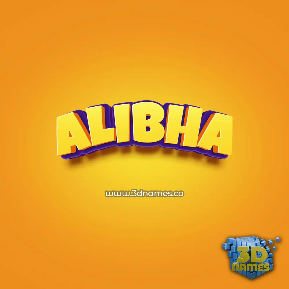 alibha in Orange Toon style - 3D name wallpaper