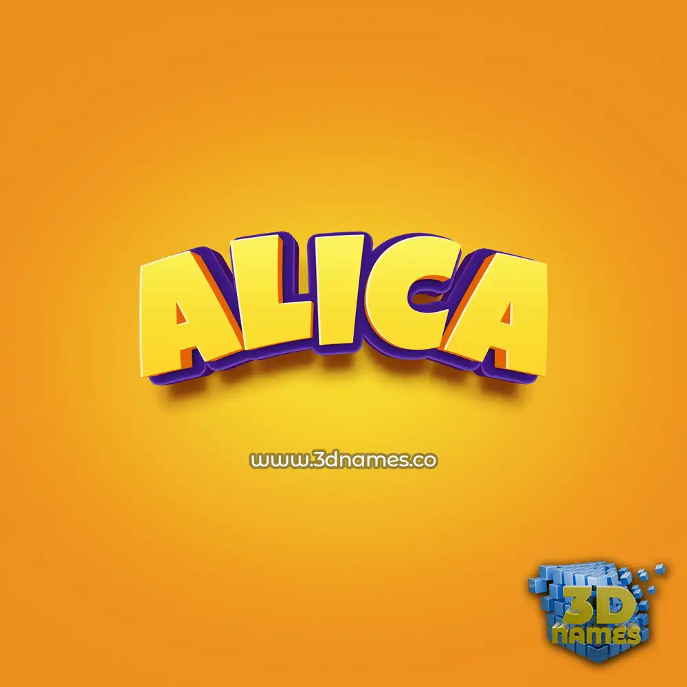 alica in Orange Toon style - 3D name wallpaper