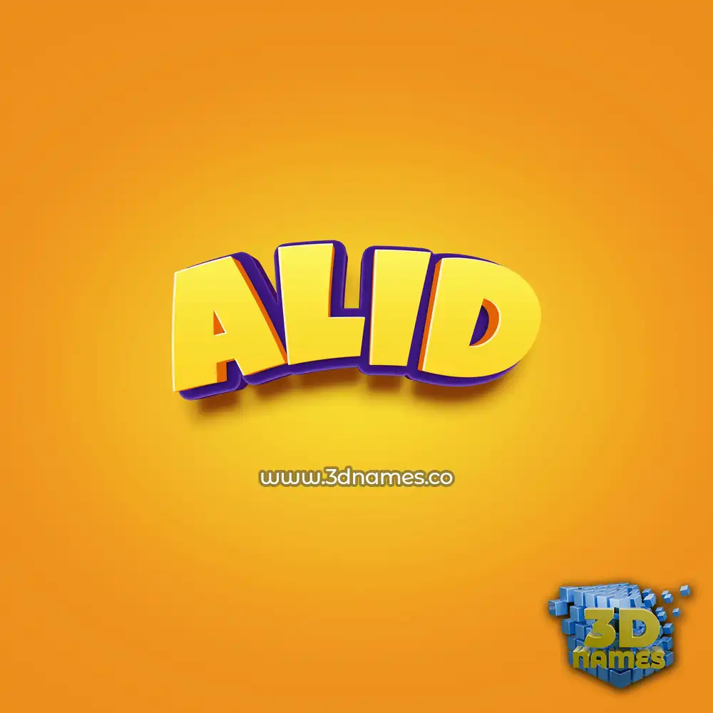 alid in Orange Toon style - 3D name wallpaper