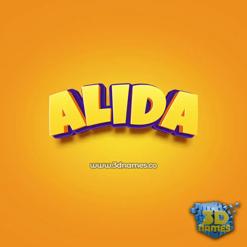 alida in Orange Toon style - 3D name wallpaper