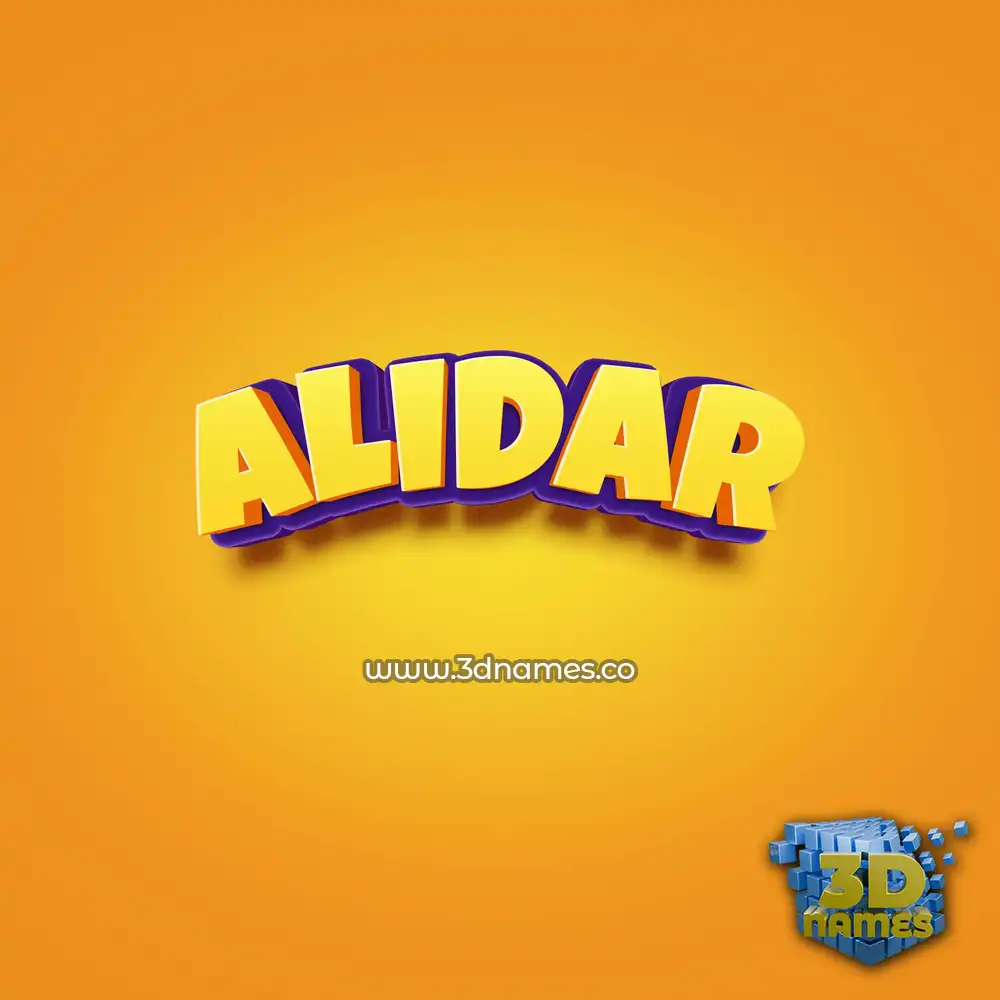 alidar in Orange Toon style - 3D name wallpaper