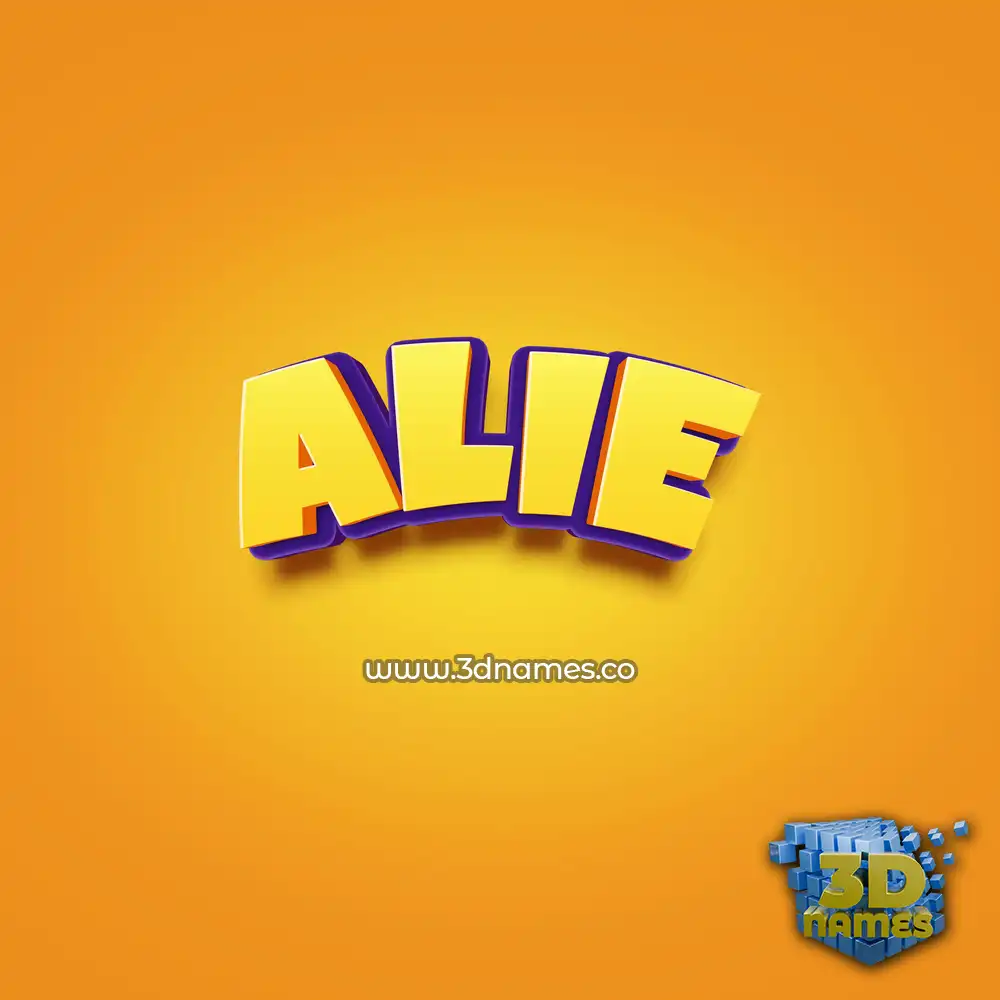 alie in Orange Toon style - 3D name wallpaper