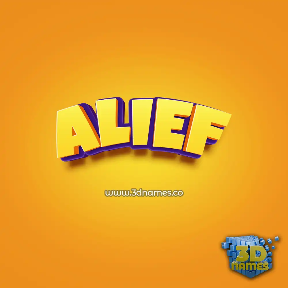 alief in Orange Toon style - 3D name wallpaper