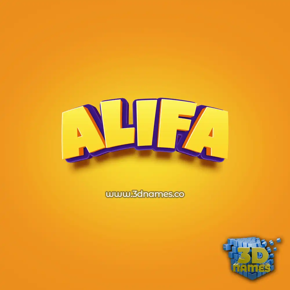 alifa in Orange Toon style - 3D name wallpaper
