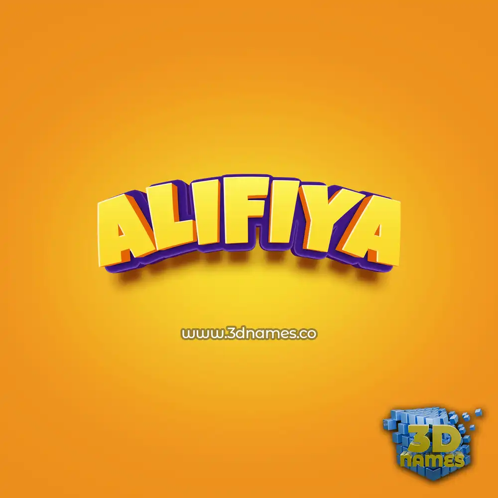 alifiya in Orange Toon style - 3D name wallpaper
