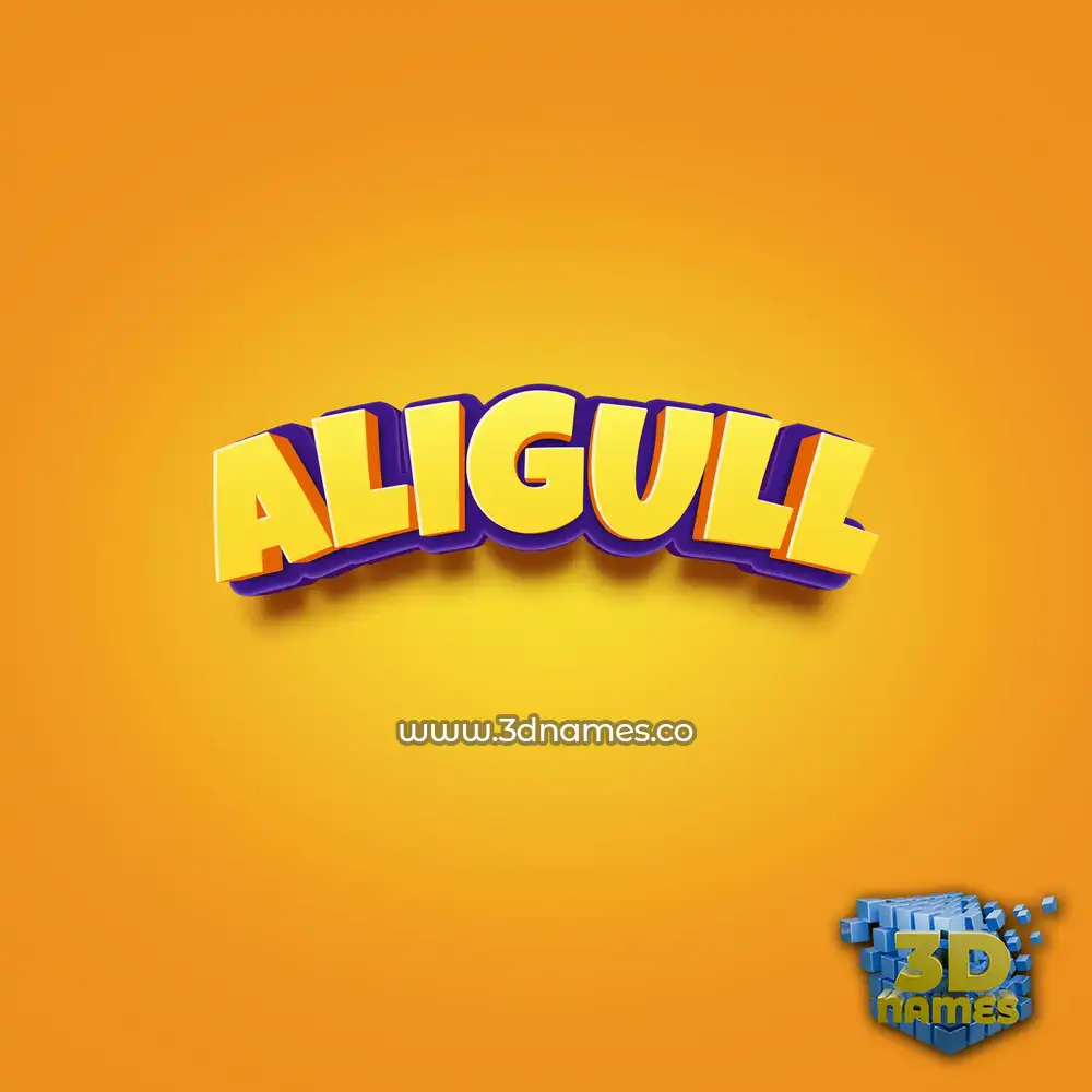 aligull in Orange Toon style - 3D name wallpaper