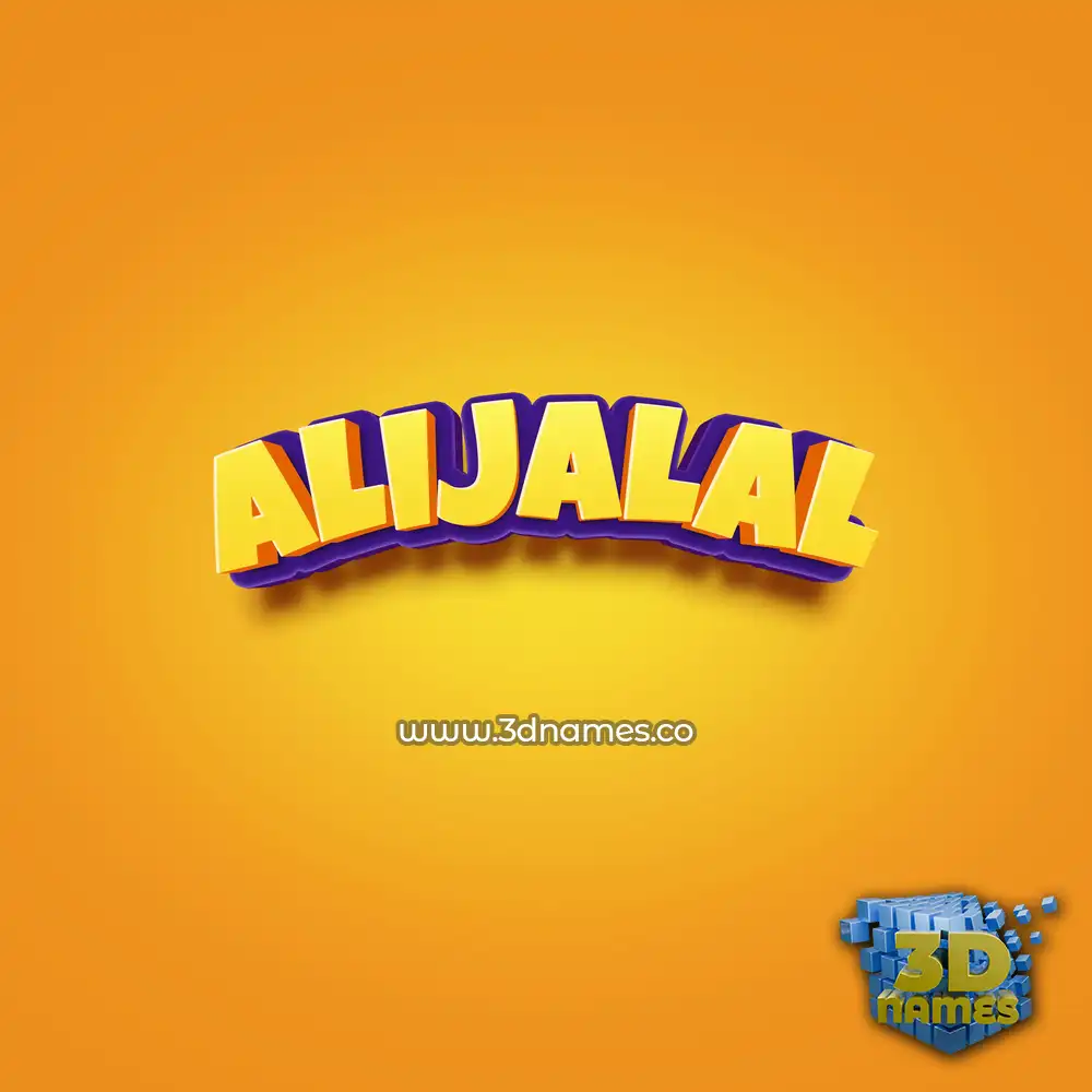 alijalal in Orange Toon style - 3D name wallpaper