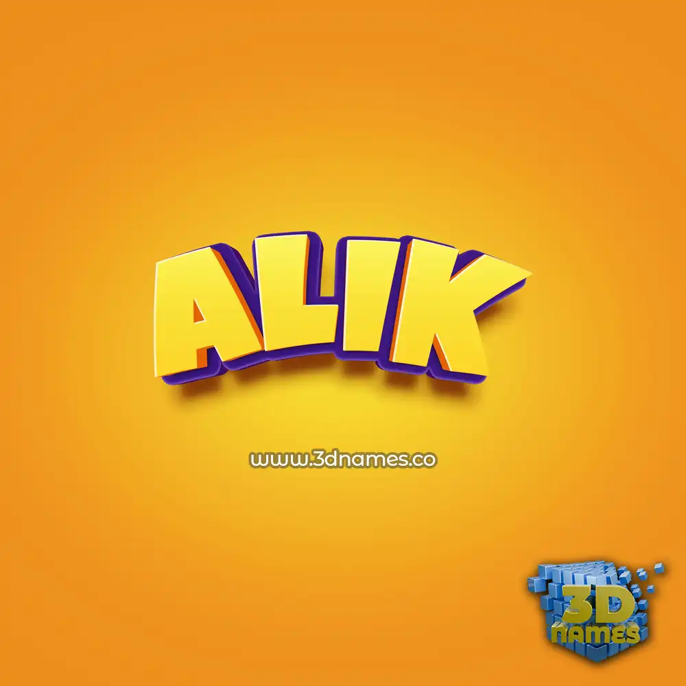alik in Orange Toon style - 3D name wallpaper