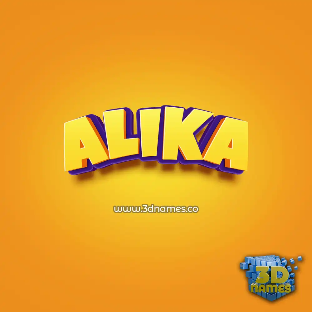 alika in Orange Toon style - 3D name wallpaper