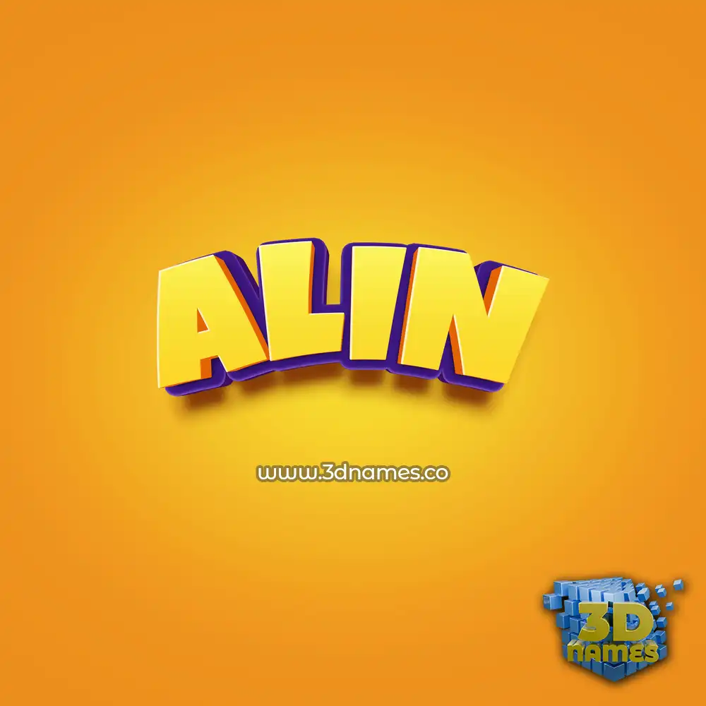 alin in Orange Toon style - 3D name wallpaper